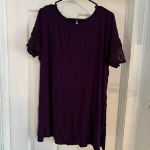 Plus size women’s 2X dark purple lace shirt